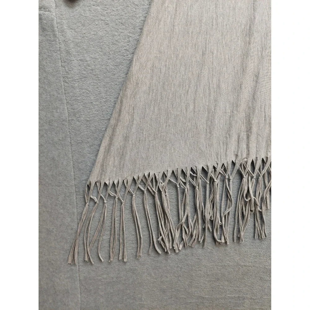Oddy Women Sweater 3XL Gray Fringe Hem 3/4 Sleeve‎ Lightweight Knit Boho Western